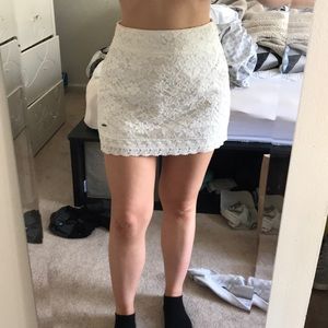 Lace mini skirt
